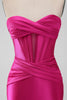 Load image into Gallery viewer, Hot Pink Strapless Corset Short Graduation Dress