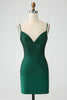 Load image into Gallery viewer, Dark Green Tight Backless Short Graduation Dress with Beading