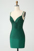 Load image into Gallery viewer, Dark Green Tight Backless Short Graduation Dress with Beading