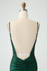 Load image into Gallery viewer, Dark Green Tight Backless Short Graduation Dress with Beading