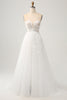 Load image into Gallery viewer, Princess Off The Shoulder Sweep Train Tulle Corset Wedding Dress with Appliques