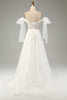 Load image into Gallery viewer, Princess White A-Line Lace Up Tulle Corset Wedding Dress with Appliques Lace