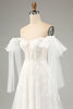 Load image into Gallery viewer, Princess White A-Line Lace Up Tulle Corset Wedding Dress with Appliques Lace