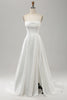 Load image into Gallery viewer, Elegant White A Line Strapless Pleated Sweep Train Bridal Dress With Split