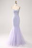 Load image into Gallery viewer, Lilac Mermaid Sweetheart Strapless Beaded Long Prom Dress