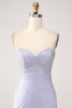 Load image into Gallery viewer, Lilac Mermaid Sweetheart Strapless Beaded Long Prom Dress