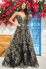 Load image into Gallery viewer, Spaghetti Straps Black A Line Glitter Prom Dress