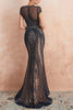 Load image into Gallery viewer, Luxurious Mermaid Jewel Neck Champagne Prom Dress with Beading