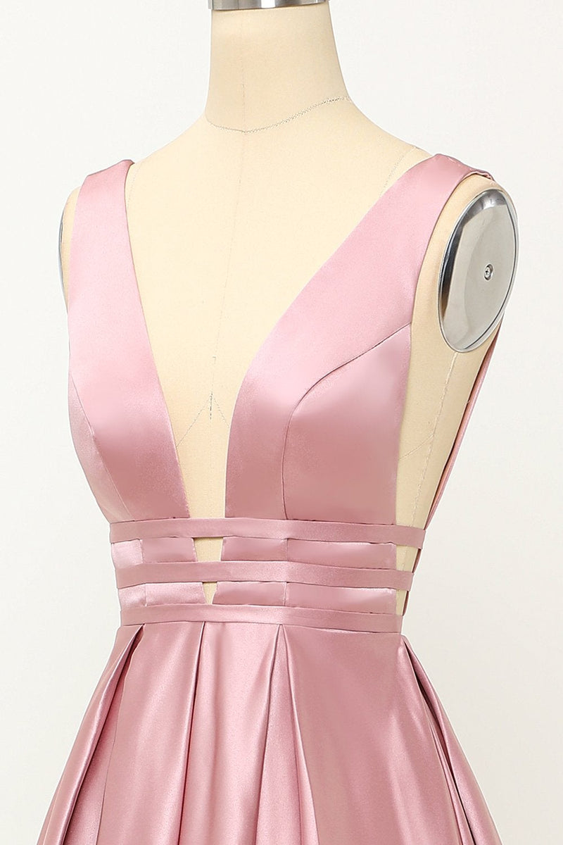 Load image into Gallery viewer, Blush Satin Long Prom Dress