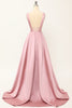 Load image into Gallery viewer, Blush Satin Long Prom Dress