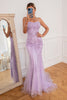 Load image into Gallery viewer, Light Purple Mermaid Long Prom Dress with Appliques