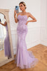 Load image into Gallery viewer, Light Purple Mermaid Long Prom Dress with Appliques