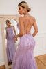 Load image into Gallery viewer, Light Purple Mermaid Long Prom Dress with Appliques