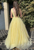 Load image into Gallery viewer, Yellow Tulle A Line Sparkly Princess Prom Dress