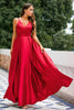 Load image into Gallery viewer, Burgundy Satin Prom Dress