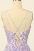 Load image into Gallery viewer, Beading A Line Lavender Prom Dress with Appliques