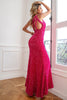 Load image into Gallery viewer, Dark Red Glitter Sequins Prom Dress