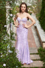 Load image into Gallery viewer, Lavender Strapless Mermaid Prom Dress with Appliques