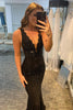 Load image into Gallery viewer, Elegant Glitter Rhinestone Black Lace Long Prom Dress