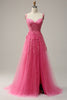 Load image into Gallery viewer, Off the Shoulder Hot Pink Prom Dress with Appliques