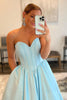 Load image into Gallery viewer, Sweetheart A-Line Strapless Blue Corset Prom Dress