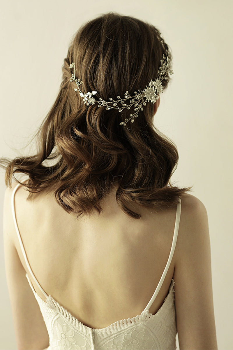 Load image into Gallery viewer, Rhinestone Flower Bridal Tiara