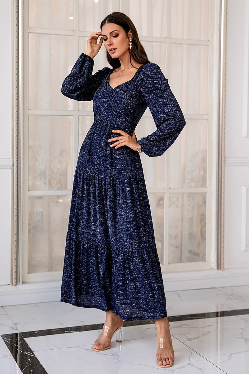 Load image into Gallery viewer, Navy Long Sleeves Mother Dress