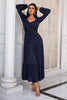 Load image into Gallery viewer, Navy Long Sleeves Mother Dress