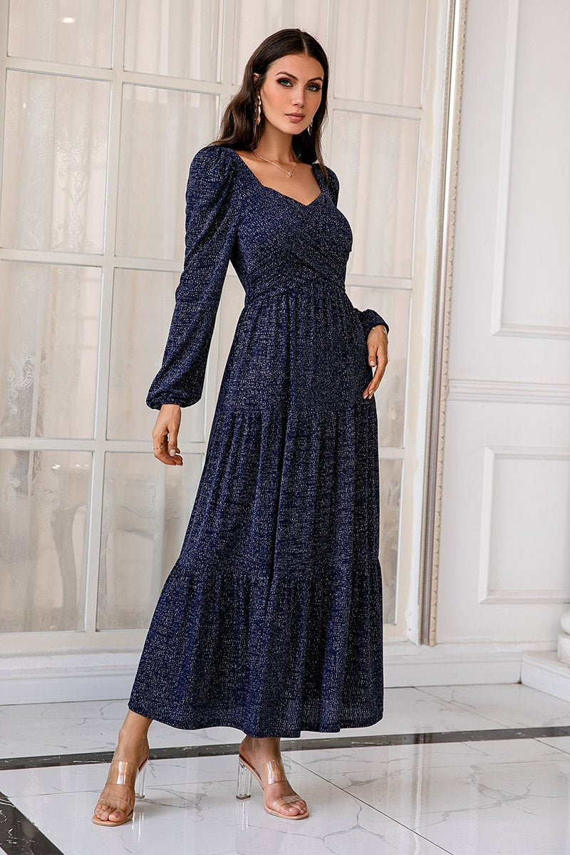 Load image into Gallery viewer, Navy Long Sleeves Mother Dress