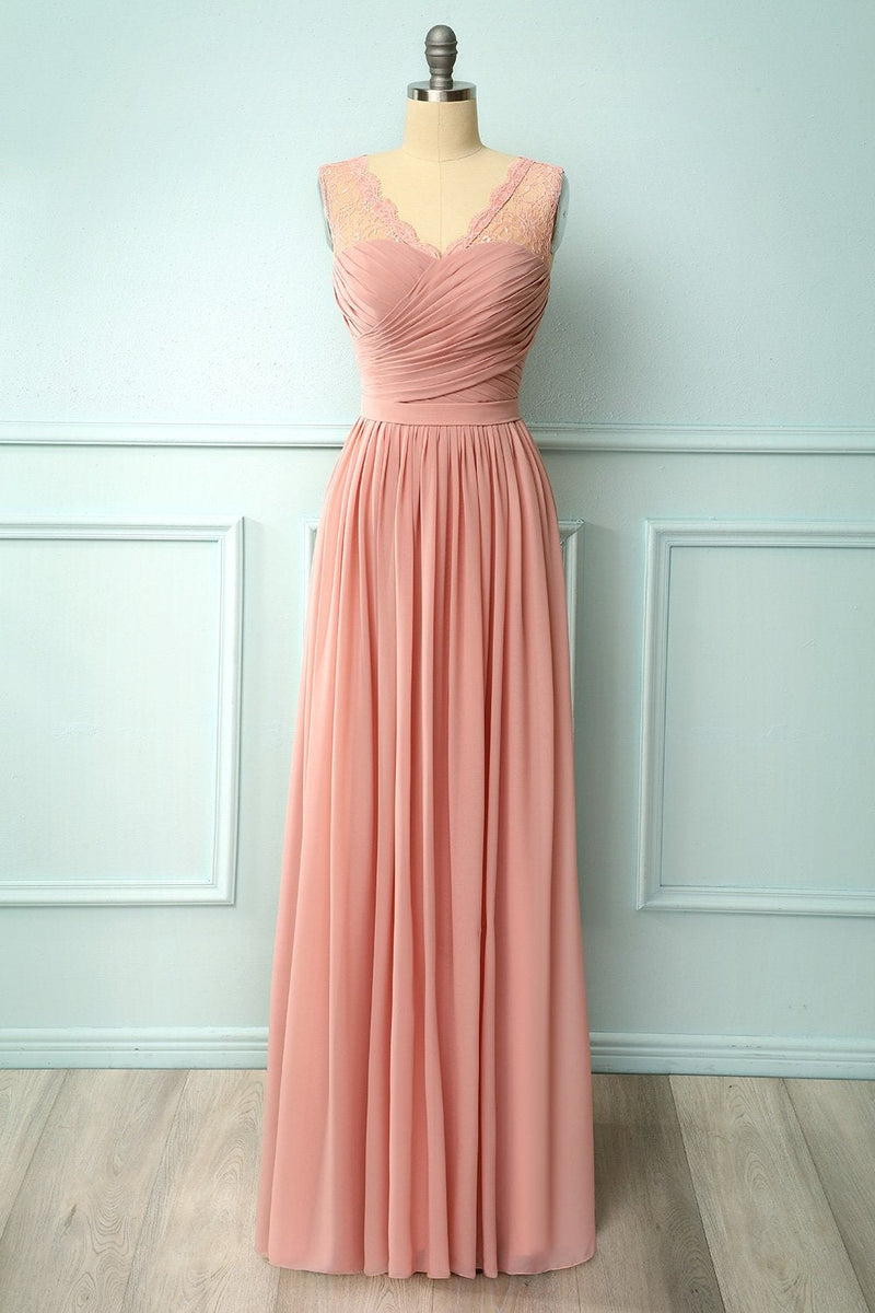 Load image into Gallery viewer, Long V-neck Bridesmaid Dress