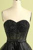 Load image into Gallery viewer, Ball Gown Black Strapless Princess Evening Dress