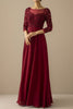 Load image into Gallery viewer, Mother of the Bride Dress With Illusion Sleeves