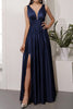 Load image into Gallery viewer, Satin Long Prom Party Dress With Slit