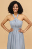 Load image into Gallery viewer, Grey Blue Convertible Long Chiffon Bridesmaid Dress