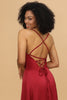 Load image into Gallery viewer, Satin Lace-up Back Bridesmaid Dress