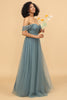 Load image into Gallery viewer, Off the Shoulder Tulle Bridesmaid Dress with Ruffles