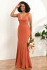 Load image into Gallery viewer, V-neck Mermaid Bridesmaid Dress