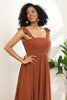 Load image into Gallery viewer, Terracotta Chiffon A-Line Floor Length Bridesmaid Dress With Ruffles