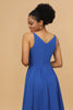 Load image into Gallery viewer, Royal Blue V-Neck Chiffon Bridesmaid Dress