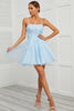 Load image into Gallery viewer, Blue Tulle Short Prom Dress with Appliques