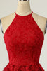 Load image into Gallery viewer, A Line Halter Red Short Party Dress with Appliques