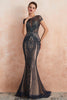 Load image into Gallery viewer, Mermaid Beaded Black Sparkly Prom Dress