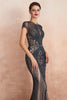 Load image into Gallery viewer, Mermaid Beaded Black Sparkly Prom Dress