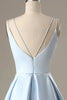 Load image into Gallery viewer, Simple Light Blue A Line Short Prom Dress