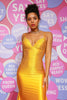 Load image into Gallery viewer, Spaghetti Straps Yellow Mermaid Prom Dress with Beading