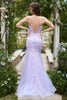 Load image into Gallery viewer, Mermaid Spaghetti Straps Purple Prom Dress With Appliques