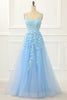 Load image into Gallery viewer, Lavender Tulle A Line Prom Dress with Appliques