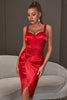 Load image into Gallery viewer, Red Straps Sleeveless Bodycon Party Dress with Slit