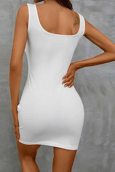 Bodycon Sleeveless Mini White Graduation Dress