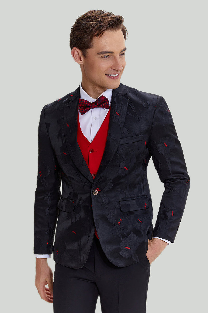 Load image into Gallery viewer, Notched Lapel Single Breasted Black Blazer